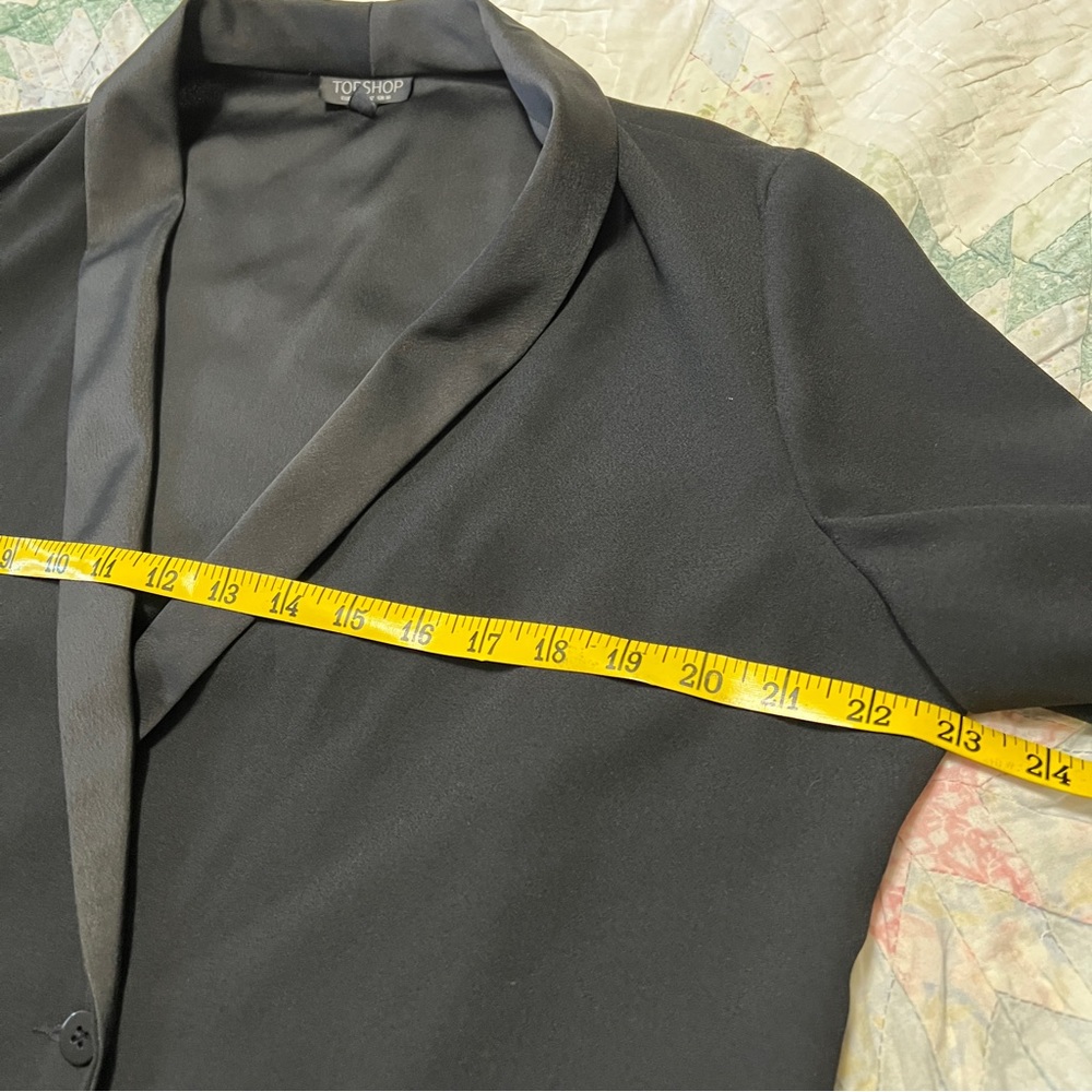 Topshop Satin Trim Black Blazer Dress 12 - Picture 9 of 11